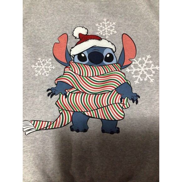 Disney Lilo & Stitch Christmas Women's Sweater Gray Cute Funny Gray Small - Picture 3 of 6